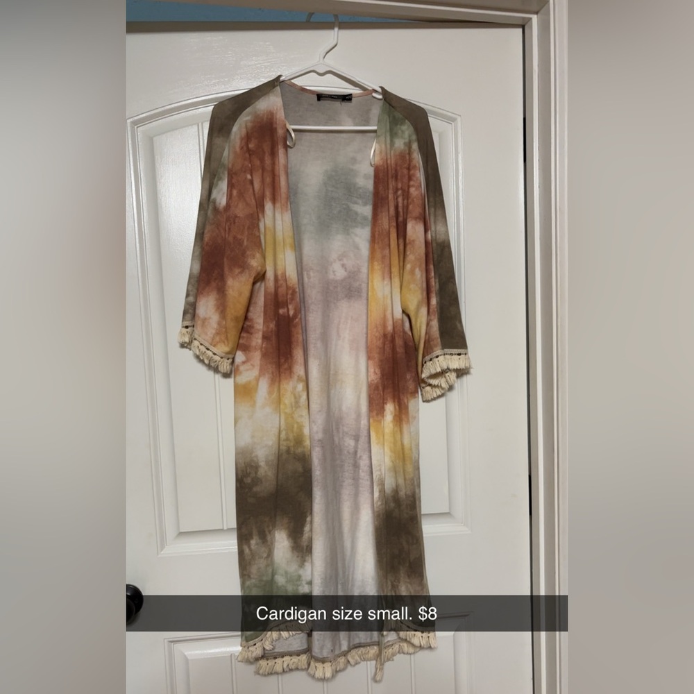 Tie-Dye Open Front Cardigan